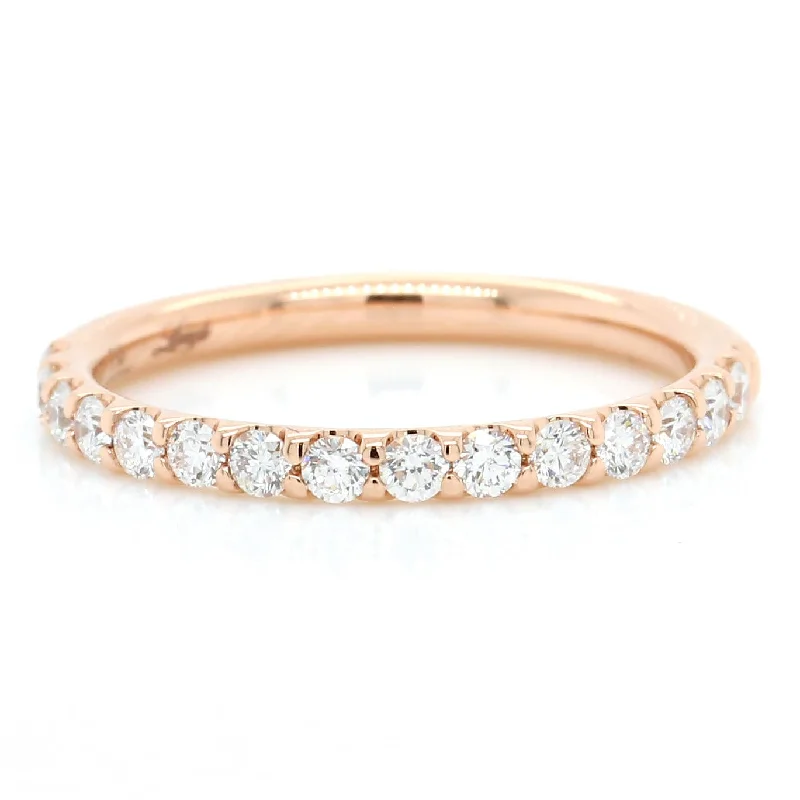 18K Rose Gold Prong Set Diamond Band