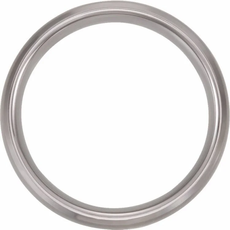 Tungsten 8 mm Beveled-Edge Band with Satin Finish Size 12.5