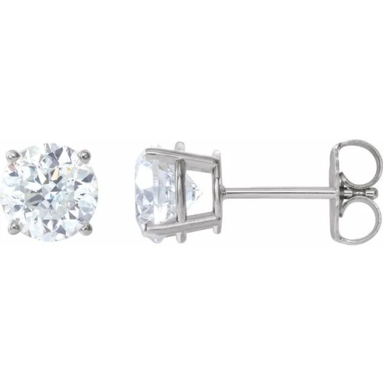 14K White 6 mm Stuller Lab-Grown Moissanite Stud Earrings