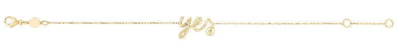 14K Gold Diamond Say Yes" Bracelet"