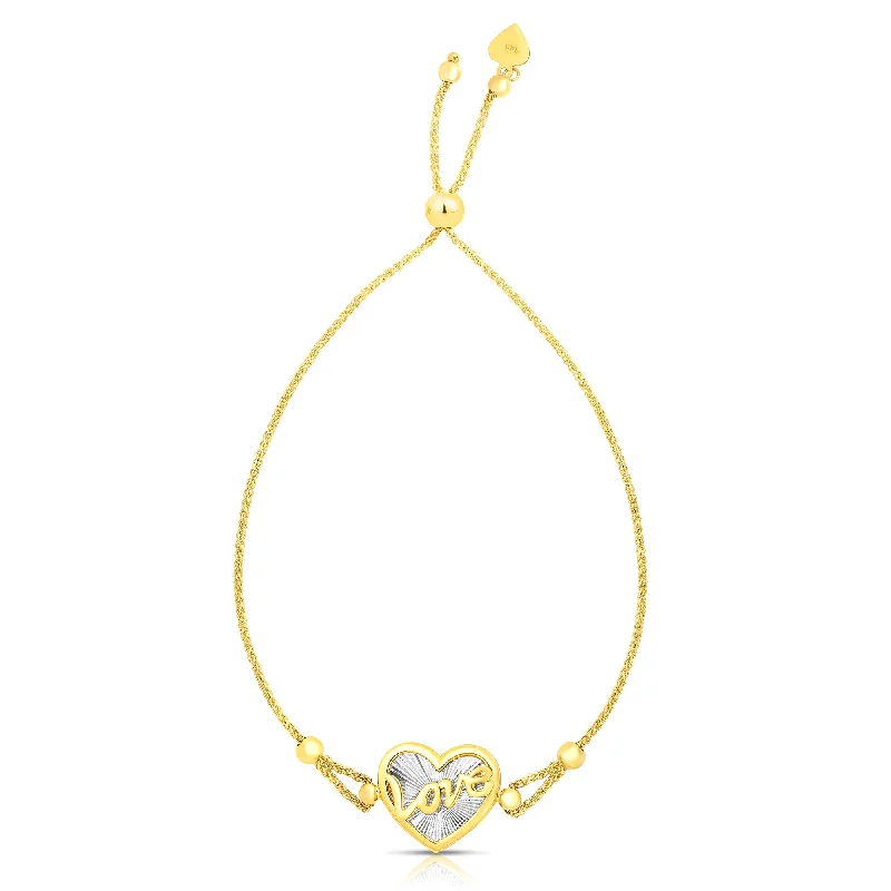 14K Gold Heart Shaped Love Friendship Bracelet