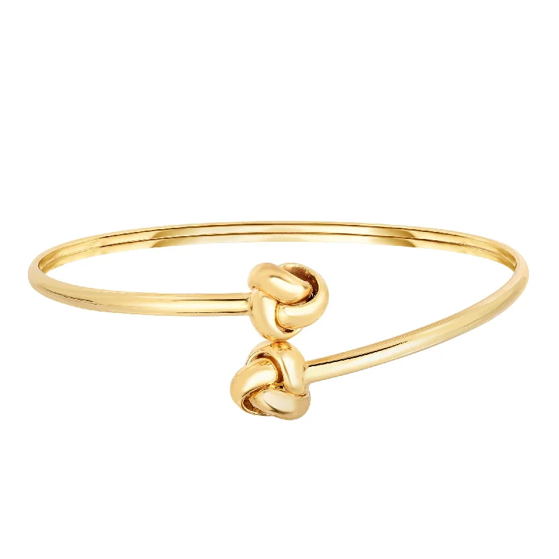 14K Gold Love Knot Bangle