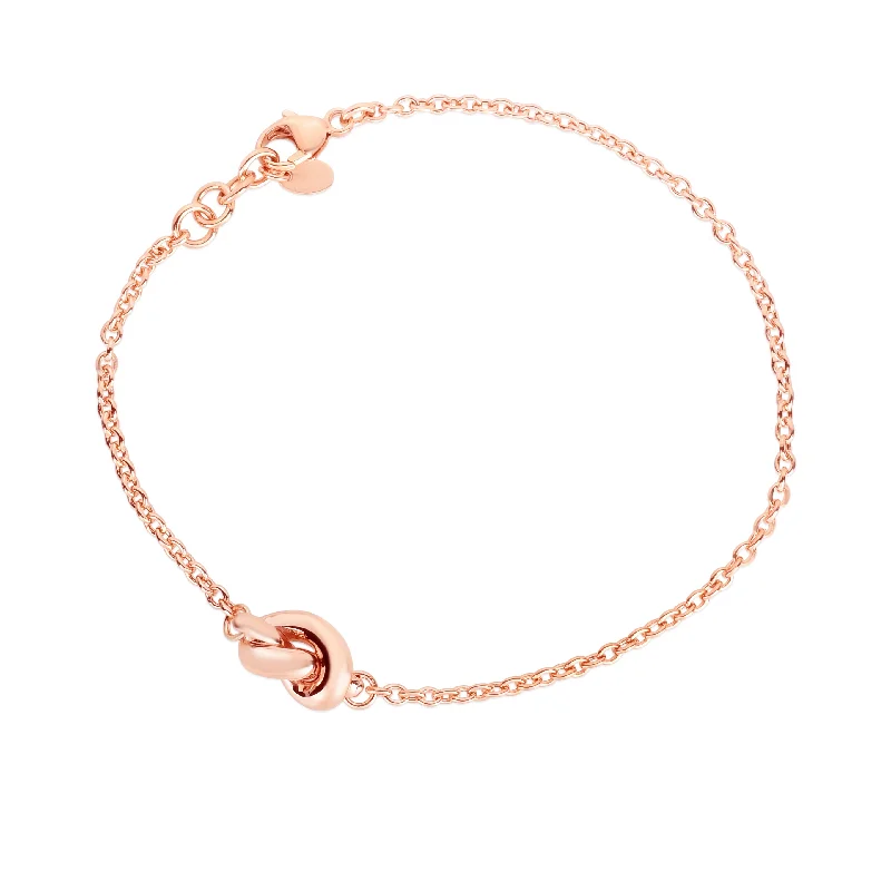 14K Gold Polished Puffed Love Knot Bracelet