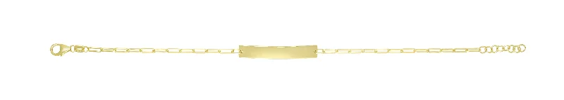 14K ID Bar Paperclip Bracelet