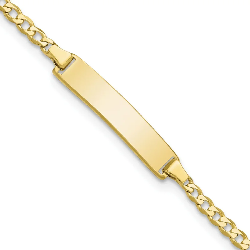 10KT Yellow Gold 6" 4.3MM Childrens Curb ID Bracelet