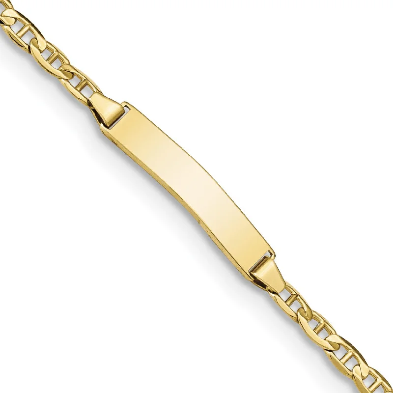 10KT Yellow Gold 7-inch 4.01MM Anchor Link ID Bracelet