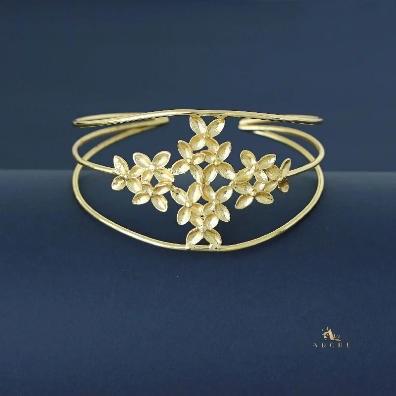 Erica Golden Floral 3 Layer  Bangle