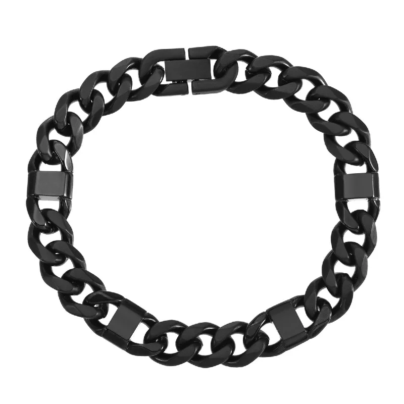 Titán by Adrian Gonzalez Collection 8.5-Inch Black Stainless Steel Bracelet